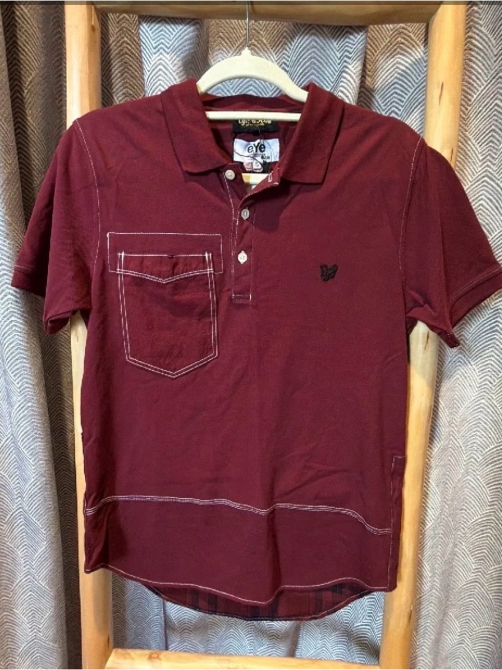 Comme des Garcons Junya Watanabe x Lyle & Scott Maroon Short-Sleeve Polo